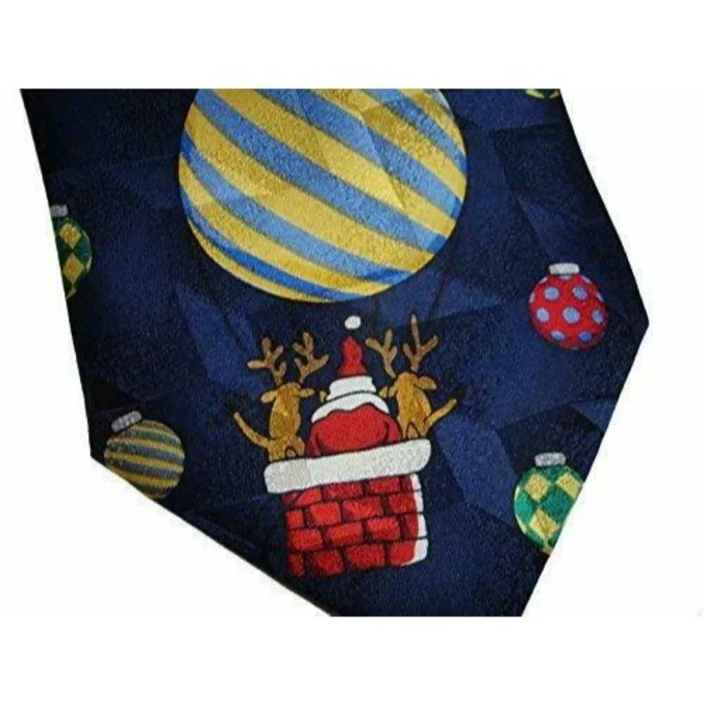 NWT American‎ Greetings 100% Silk Neck Tie Novelty NeckTie 2002 Santa Christmas